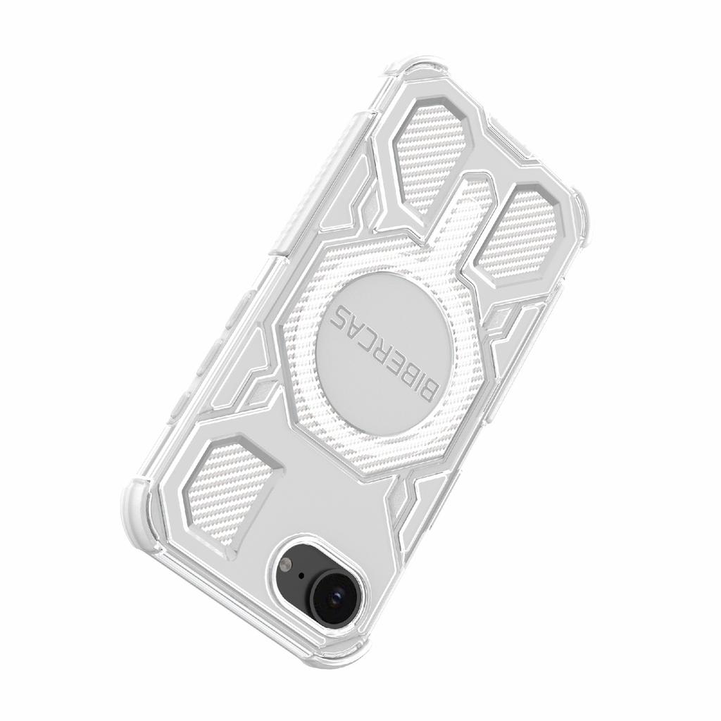 BIBERCAS J-16 Transparent Series For iPhone 16e Case Compatible with MagSafe TPU+PC Phone Cover