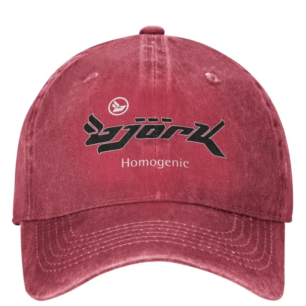 Casual Bjork Homogenic Logo Black White Baseball Caps Unisex Women Distressed Denim Snapback Hat Outdoor Running Golf