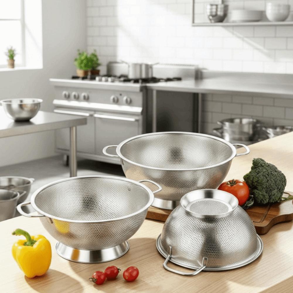 Thickened Vegetable Washing Basin Fine Mesh Filter Kitchen Strainer Food Pasta Strainer Fruits