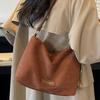 Frosted Texture Shoulder Bag Women's 2025 New Niche Design Versatile Commuter Messenger Bag Retro Tote Big Bag