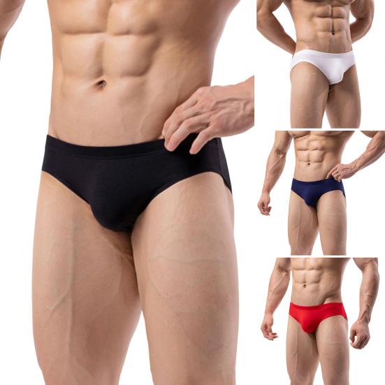 Мужские трусы с низкой посадкой, трехмерные, U-образные, однотонные, дышащие, удобные трусы