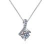 D Color 0.5/1ct Round Cut 100% Real Moissanite Necklace for Women Wedding S925 Sterling Silver Pendant Chain Jewelry
