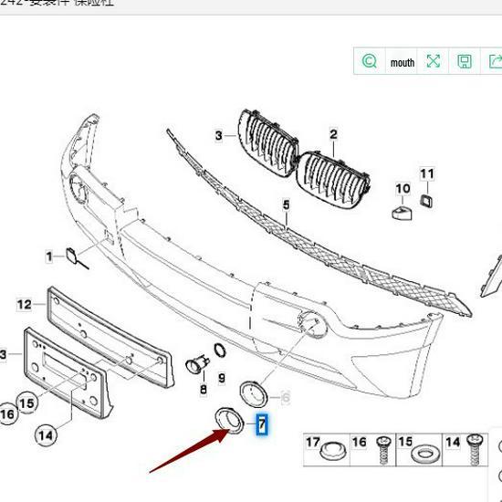 Декоративное кольцо противотуманной фары для BMW E83 X3 - Совместимо с номерами деталей 51113400911, 51113400912