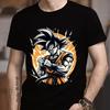 Футболка Dragon Ball Goku Мода для взрослого мужчины Аниме одежда Унисекс Круглый воротник Короткий рукав Мода Черная Хлопковая Футболка Топ Подарок