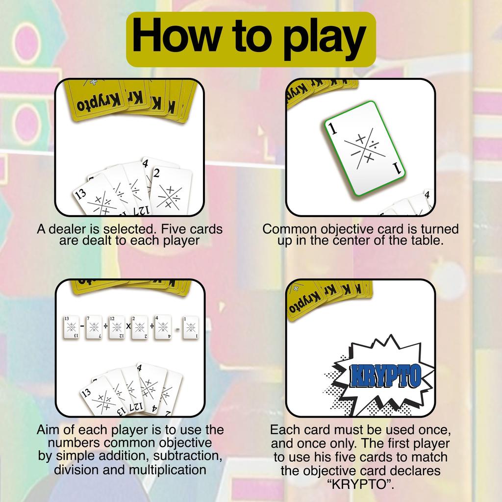 Оригинальная математическая игра Krypto карточная игра на сложение и вычитание - Умножение,