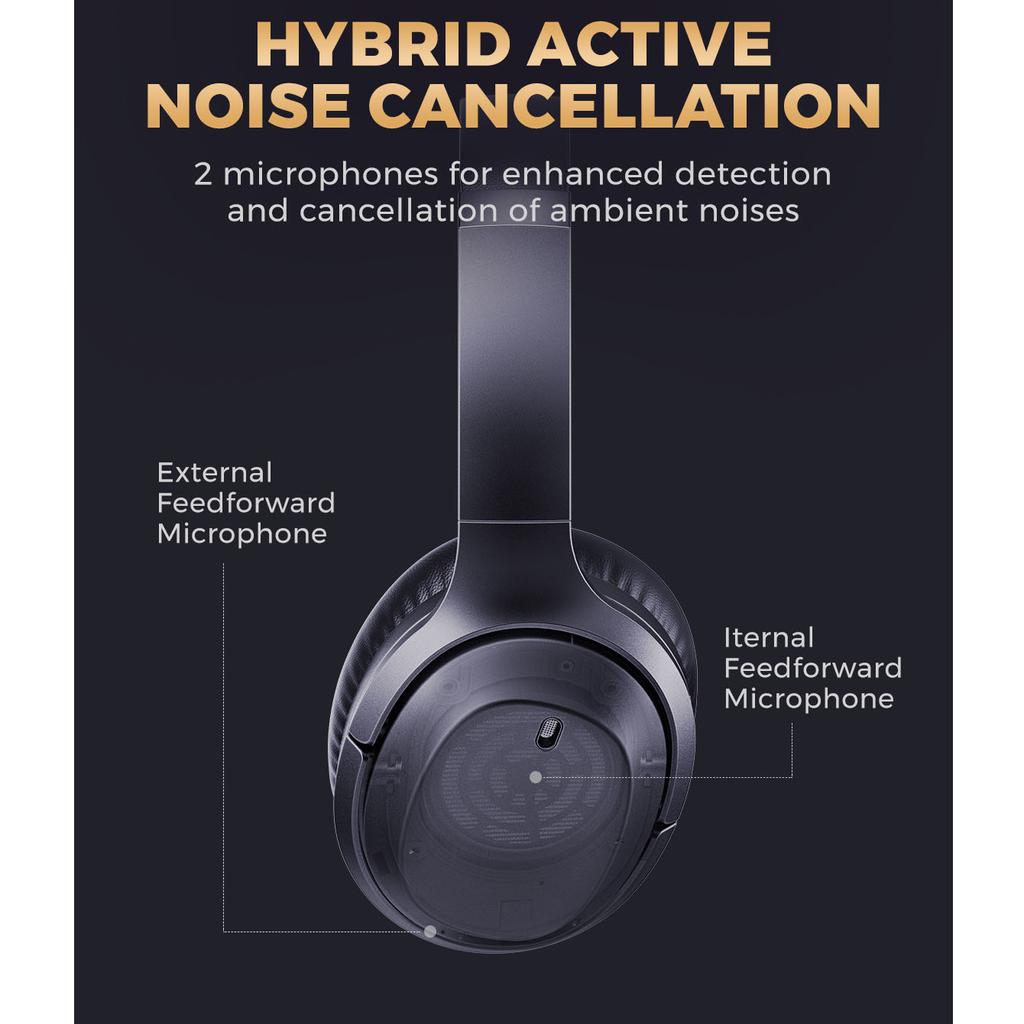 TWS Gaming/Gaming TWS Super Bass Bluetooth 5.0 ANC Noise Cancellation Headphones Over Ear Wireless Over Ear Headset HIFI Deep Bass