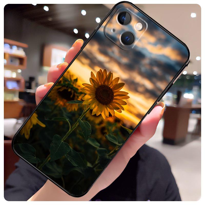 Солнечный чехол с подсолнухом для iPhone 15 Pro Max 14 13 12 11 16 17 Pro Max mini 15 16 Plus 16e 17 Air Чехол для телефона