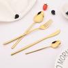 24Pcs Dinnerware Set 18/10 Stainless Steel Tableware Mirror Dinner Gold Cutlery Set Knife Fork Spoon Silverware Kitchen Set