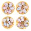 6 Pcs Simulated Easter Eggs Painted Egg with Rope Hanging Decoration Artificial Easter Egg Ornaments with Basket for Spring Holidays Party Accessories