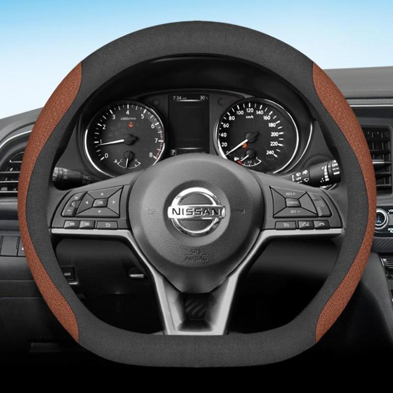 Кожаная Накладка на Руль Автомобиля Для Nissan Micra 370Z Tiida Fuga Murano Z50 Z51 Z52 2014 - 2024 Аксессуары