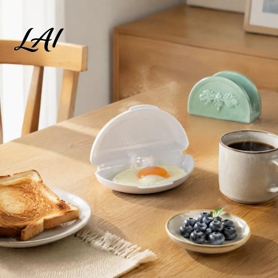 Microwave Egg Poacher with Lid Nonstick 2-Cavity Cooker Double Steamer Dishwasher Safe Poaching Maker Kitchen Breakfast Gadget Accessories