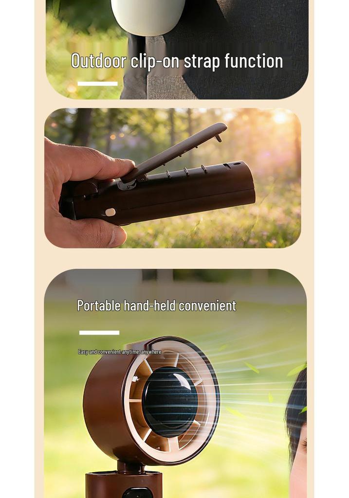 Portable Handheld Mini Fan: USB Rechargeable, Foldable, High-Speed Turbine for Office and Outdoor Use