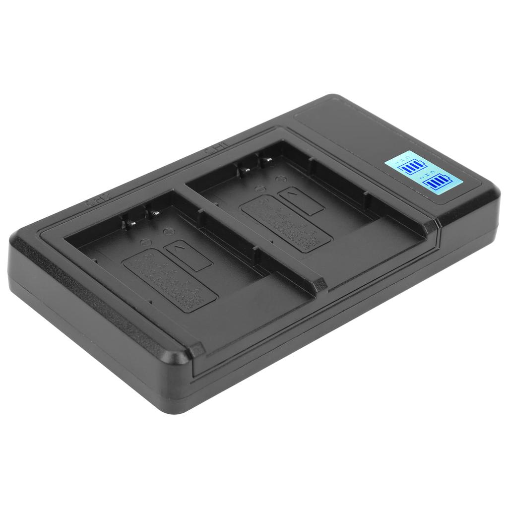 Charger with LCD Display Screen Double Slot Charging Suitable for LI‑50B Camera Battery