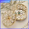 Crystal Mirrored Box Jewelry Trinket Organizer Box Home Decor Ring Earrings Necklace Storage Holder Keepsake Box(Gold) Durable