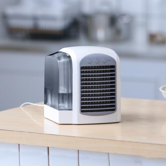 Персональный кондиционер с охлаждающим вентилятором и резервуаром для воды, 3 скорости, сильный воздушный поток, низкий уровень шума, настольный воздухоохладитель, вентилятор, генератор тумана