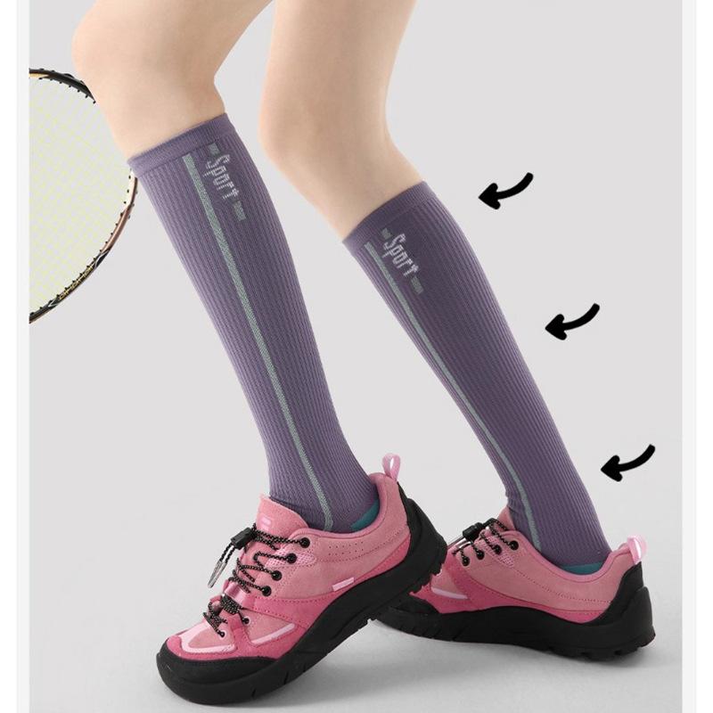 Calf Socks, Women's Pressure Sports Socks, Outdoor Fitness Badminton, Rope Skipping, Cycling and Running Socks, Indoor Yoga Socks