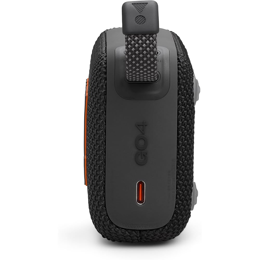 JBL GO4 Bluetooth Speaker with USB-C Charging, IP67 Dustproof and Waterproof Rating, App Compatible, Passive Radiator, Portable, Black (JBLGO4BLK)