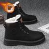 Fashion Men's Snow Boots Winter Plush Warm High Top British Style Ankle Man Boots Outdoor Thict-soled Non-slip Work Boot Botas De Hombre