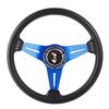 14in 350mm   Racing Steering Wheel Aluminum PU Lther Car Sport Racing Drift Steering Wheel Blue