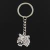 Fashion 30mm Key Ring Metal Key Chain Keychain Jewelry Antique Bronze Plated Roaring Tiger Head 27x24mm Pendant