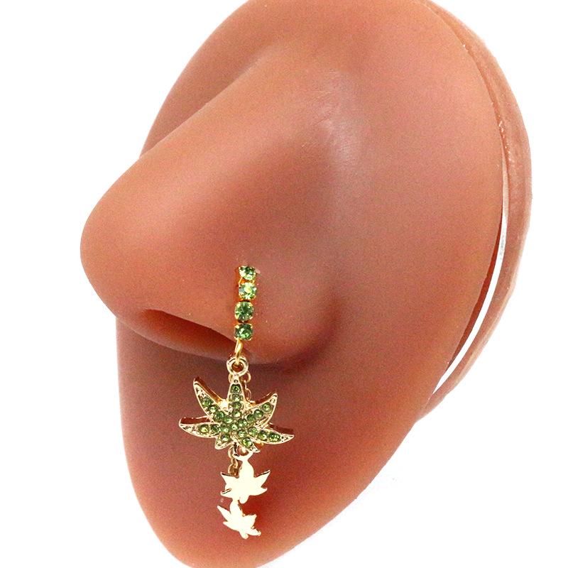 Gaby Cat Head Nose Stud with Butterfly, Five-Star, and Crown Designs - Piercing Jewelry
