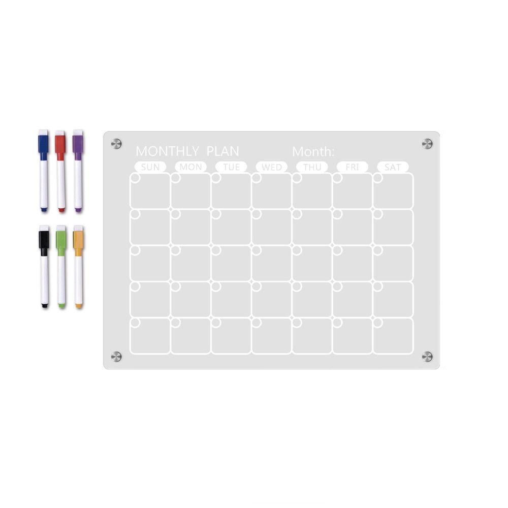6 Маркеров Акриловые Стираемые Доски Прозрачная Планировочная Доска Премиальный Месячный Календарь Заметки Школа
