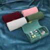 Solid Color Portable Jewelry Storage Box New Exquisite Travel Jewelry Bag Suede Surface Jewelry Box Organizer