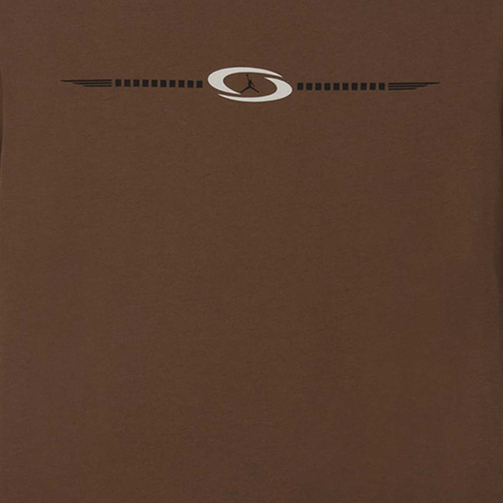 Jordan X Travis Scott Letter Logo Print Crew Neck Short Sleeve T-Shirt Men Tops Marmot-Brown DZ5511-274