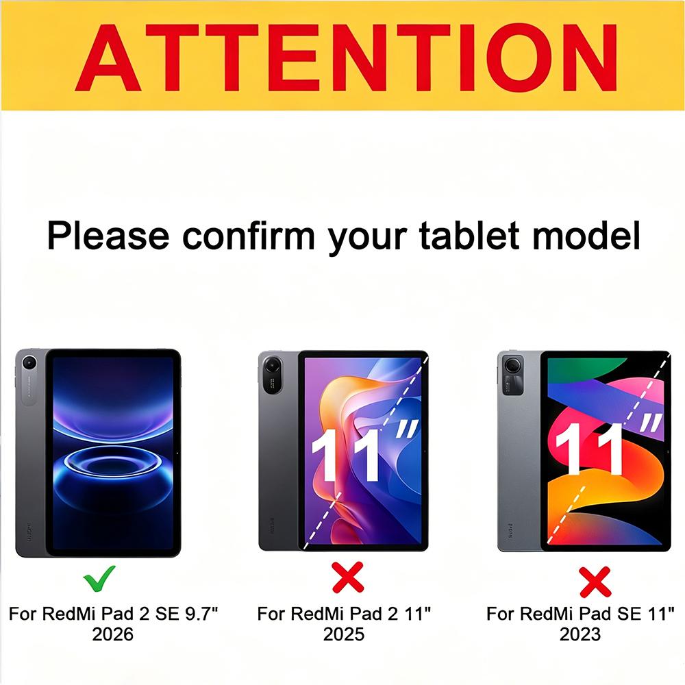 Для Redmi Pad 2 SE 9.7 Ударопрочный Мягкий Силиконовый Чехол-Книжка Складная Подставка Ультратонкий с Авто-пробуждением/Сном