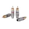 4pcs Locking Audio Video Cable Solder-Free Connector RCA RCA Male Plug Adapter