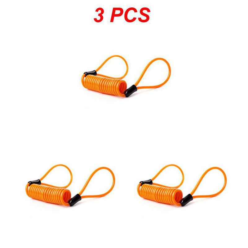5Pcs 150CM Motorcycle Brake Disc Lock Scooter Reminder Cable Bicycle Spring Rope Bag Anti-Theft Cable Protection Alarm Locks