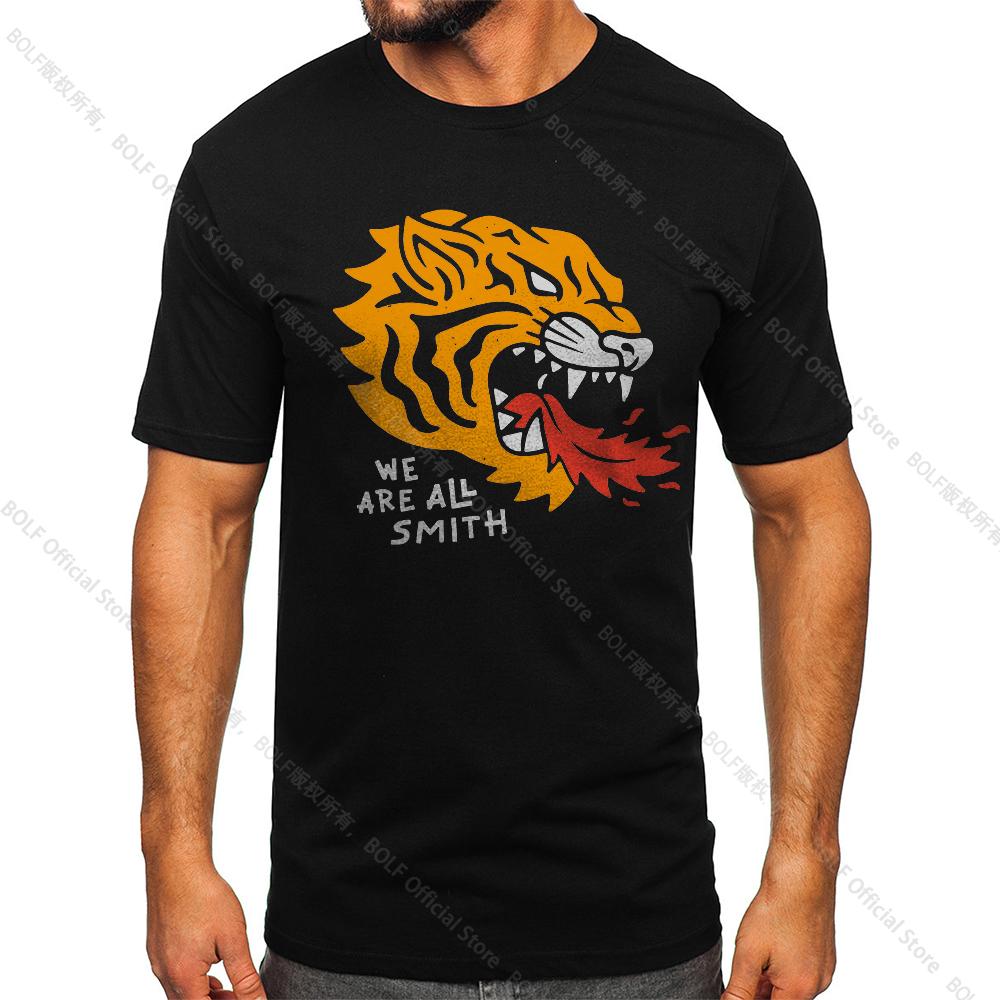 Мужская винтажная футболка We Are All Smith Tiger Спортивная 100% хлопок Принт Оверсайз футболки для мужчин женщин Спортивная одежда Топы