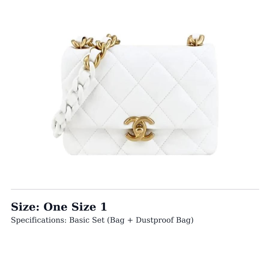 CHANEL Lambskin Flap Bag, Crossbody Bag, Shoulder Bag Mini Women's White AS3205-B07997-10601