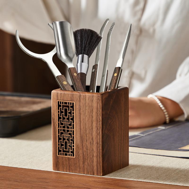 Набор для кунг-фу чая из массива дерева: Аксессуары для чайной церемонии и хранение