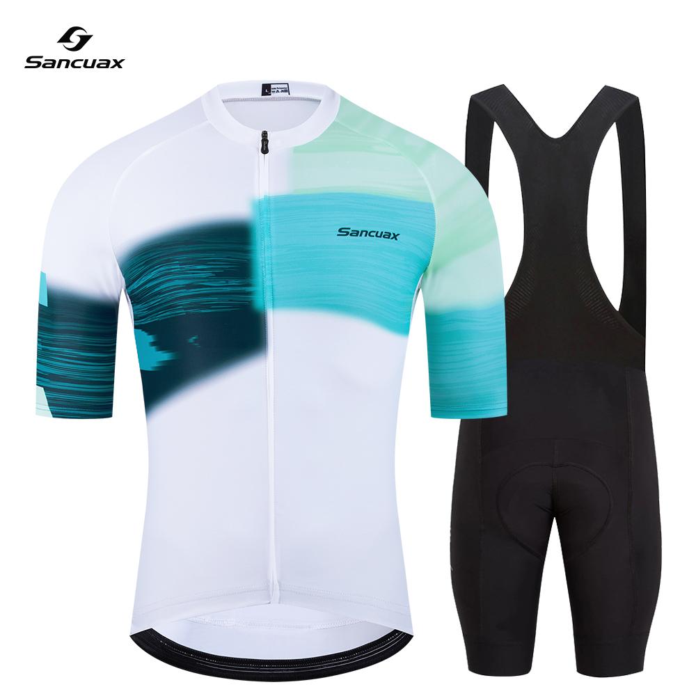 Cycling Jersey Set Bicycle Short-Sleeved Shorts Suits for Men Breathable Road Biking MTB Cycling Clothing with Pockets