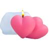 3D Conjoined Love Silicone Candle Mold Homemade Heart-shaped Soap Gypsum Crafts Resin Cement Mold DIY Chocolate Cake Baking Tool