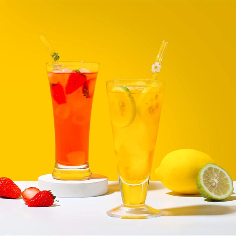 Креативный набор стеклянных трубочек, многоразовый барный инструмент для коктейлей и смузи