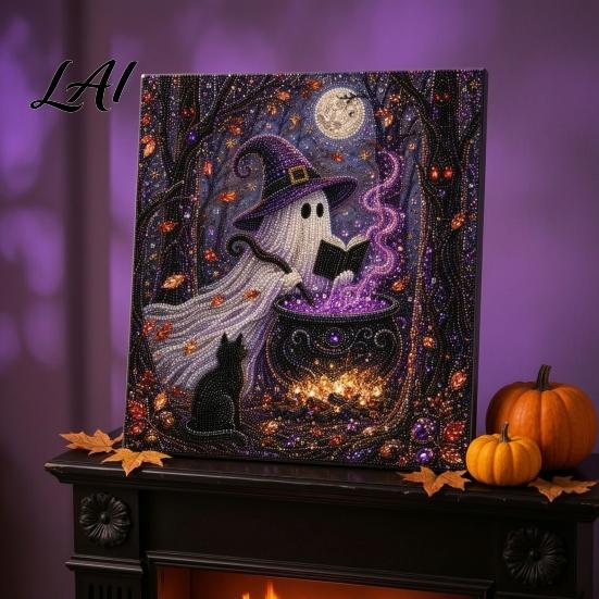 Dark Aesthetic Crafting Halloween Faux Pearl Art DIY Kit Spooky Cute 3D Beads Painting Crafts Diamond Kit for Adults Beginners Seasonal Wall