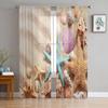 Beach Seashell Starfish Conch Sheer Curtain for Living Room Bedroom Voile Drape Kitchen Window Tulle Curtains Home Essentials