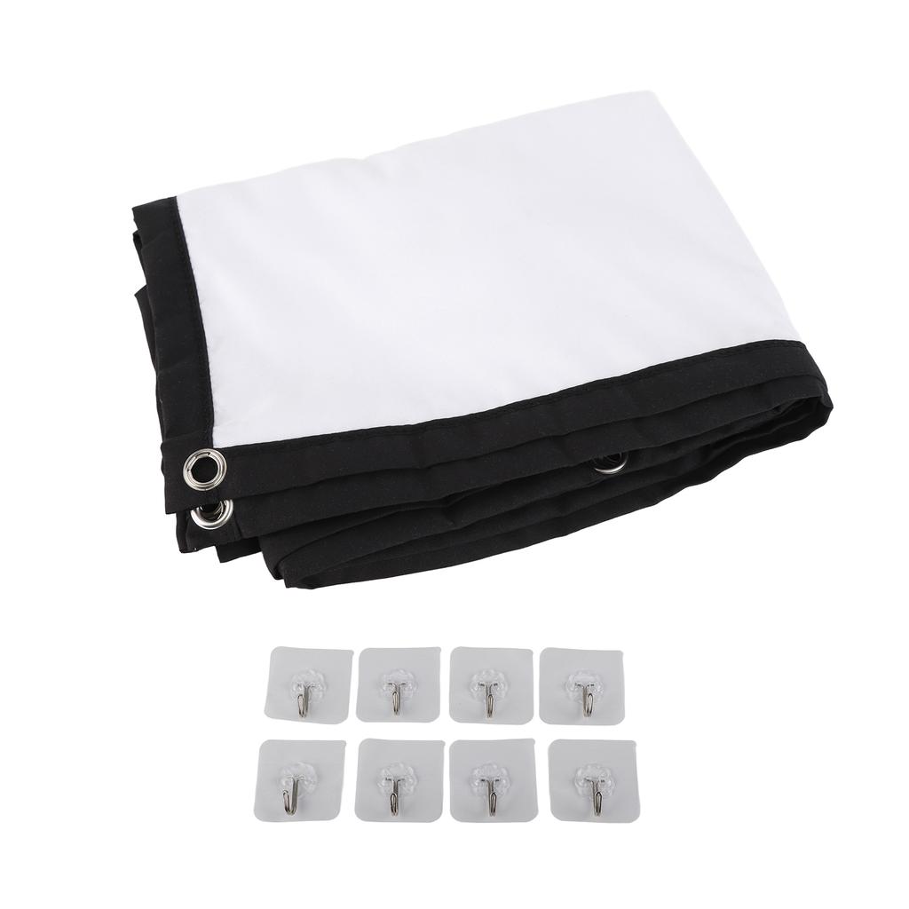 Projector Screen 100 Inch HD Wrinkle Resistant Foldable Portable Projection Screen Cloth with Hook