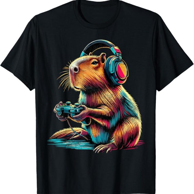 Cotton Gamer Boy Tshirt Unisex Gamepad Graphic Tees Fashion Casual Oversized Short Sleeve Tops Round Neck Streetwear Tshirt