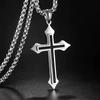 New Cross Dripping Oil Men's Titanium Steel Necklace Dominant Fashion Couple Pendant Male and Female Student Accessories
