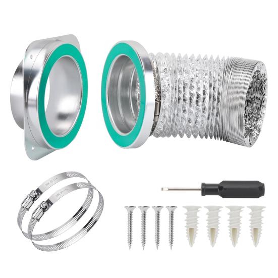 1 Set Exhaust Connector Metal Housing Magnetic Dryer Vent Connector Kit Easy Cleaning Air-Tight Exhaust