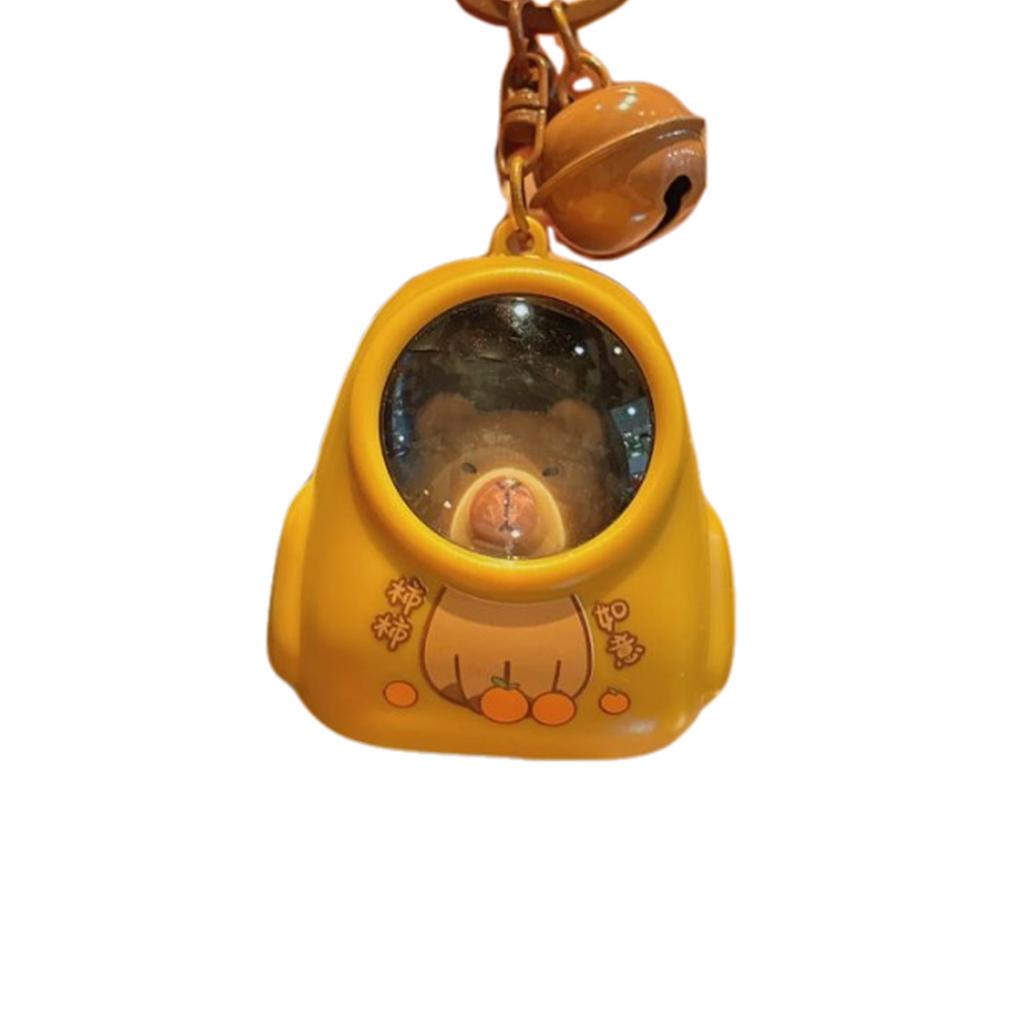 Luminous Capybaras Keychain Portable Cartoon Space Capsule Pendant For Backpack Stylish Animal Night Light Keyring