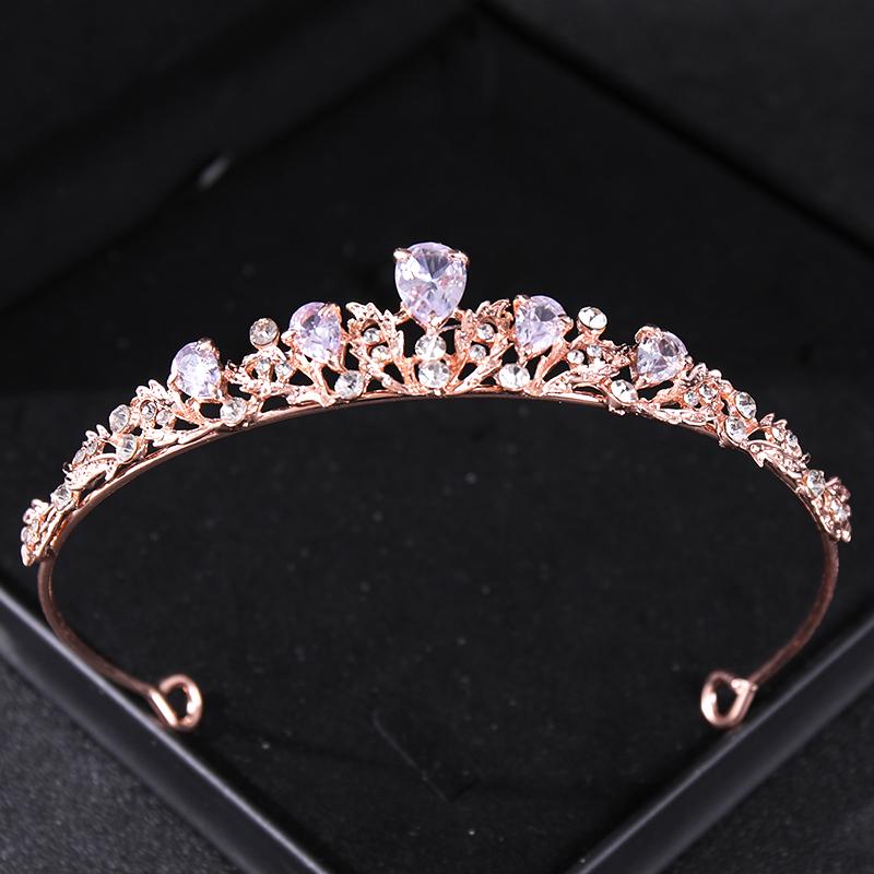 Fashion Zircon Bridal Tiara Headpiece Silver Color Crystal Wedding Crown Hair Accessories Women Birthday Party Rhinestone Crowns