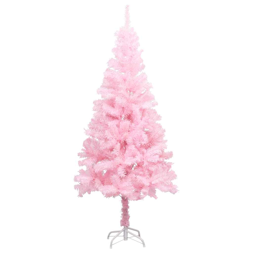 Artificial Christmas Tree with Lights & Ornaments Pink 150 cm
