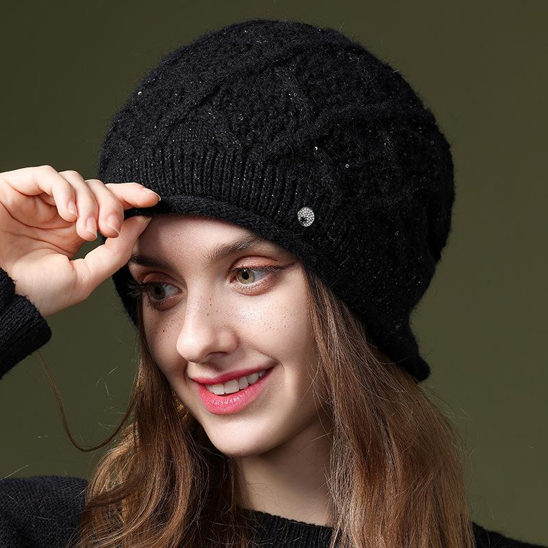 Женские шапки Осенняя модная зимняя шапка для мам Женская теплая вязаная пряжа Шапки-кепки