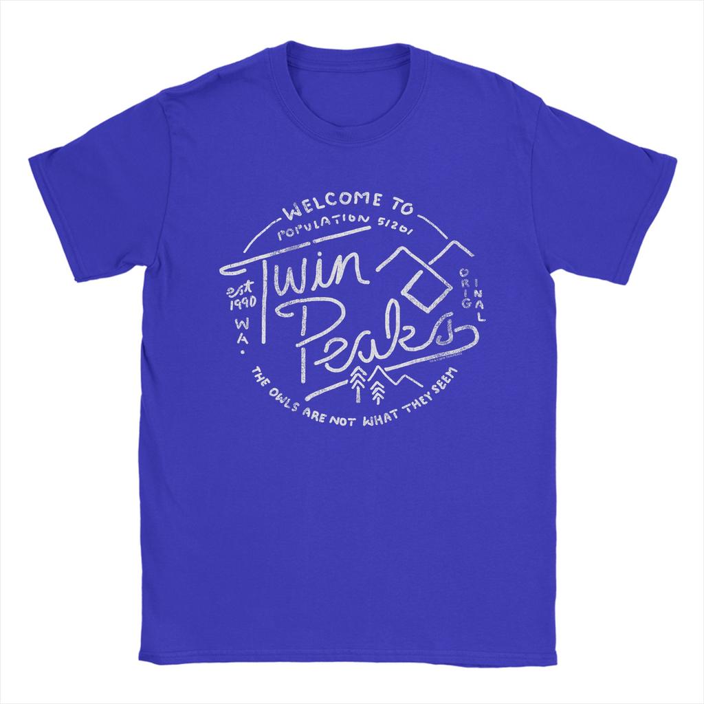 Novelty Twin Peaks Line Sketch TShirts Unisex Round Neck Cotton T Shirt Short Sleeve Tee Shirt Adult Tops