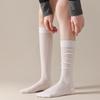 Dui Dui Socks Women's Calf Socks, Ballet-style Grey Summer Thin Solid Color Slimming Mid-calf Socks, White Socks