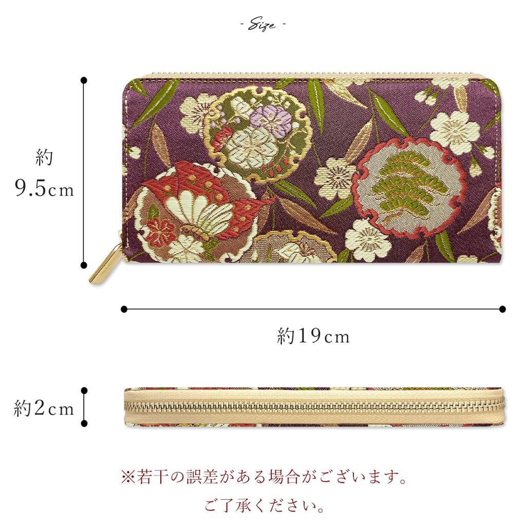 Длинный Нисидзин Круглый Круглый Длинный Карта Монета Золотой Глициния Цветок Снежинка [leo&aoi] Кошелек, Ори, Кошелек, Молния, Кошелек, Кошелек, Хранение, Кошелек,
